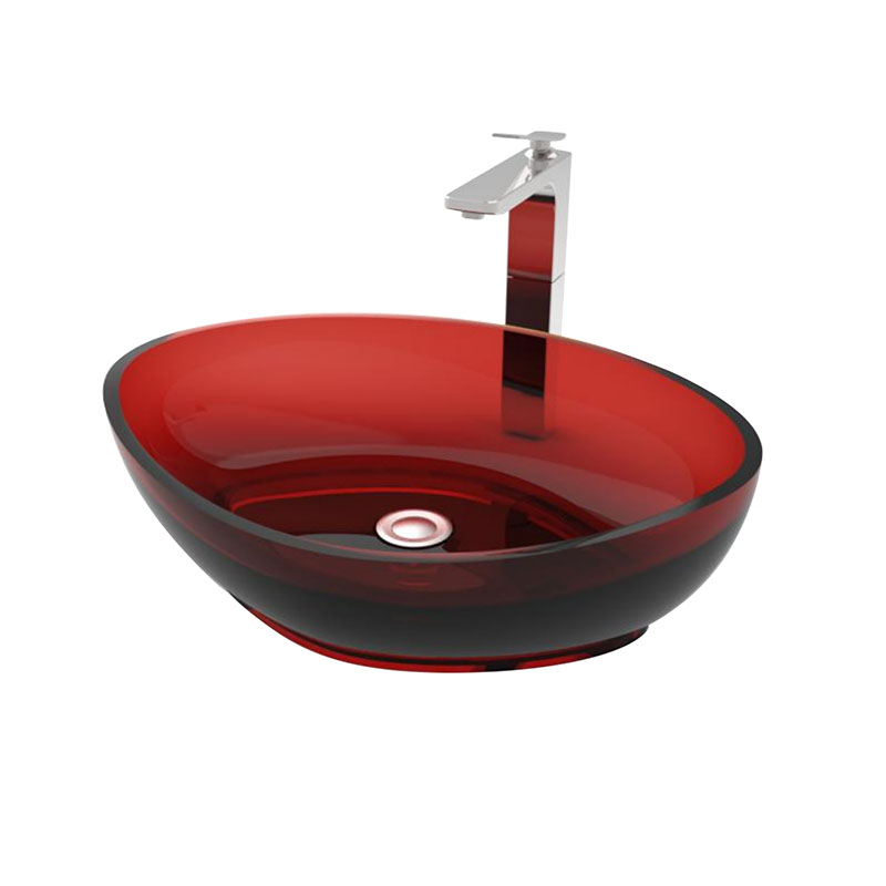 Surface Mounted Wolorful Transparent Countertop Basin